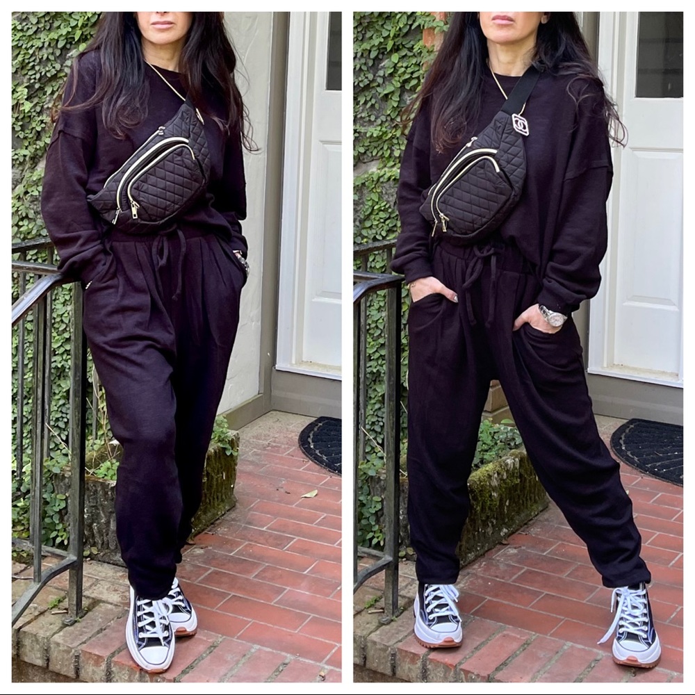 #36 Chic Cotton Black Lounge Set - Picture 2 of 7